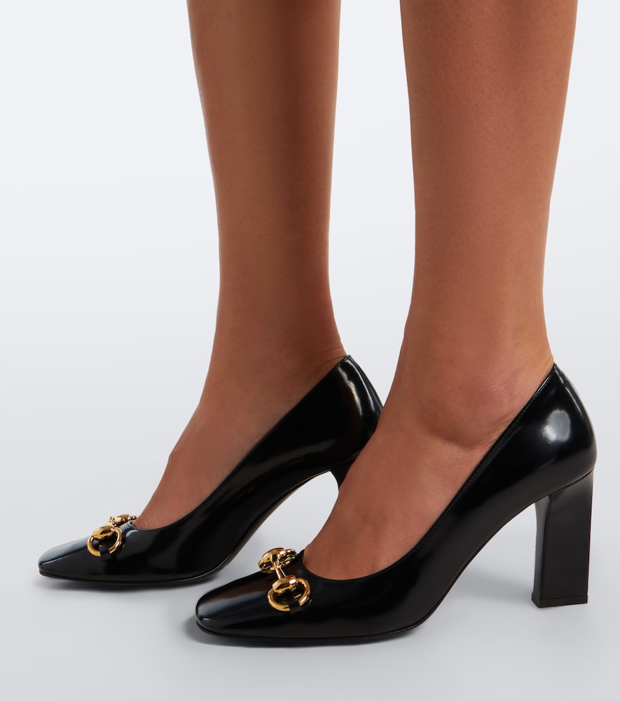 Gucci Signora Horsebit leather pumps - Black Mid Heel Pumps