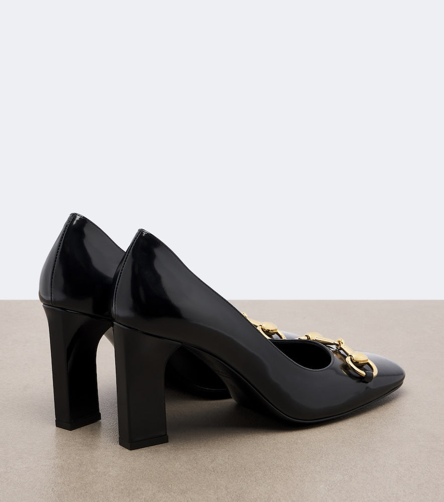 Gucci Signora Horsebit leather pumps - Black Mid Heel Pumps