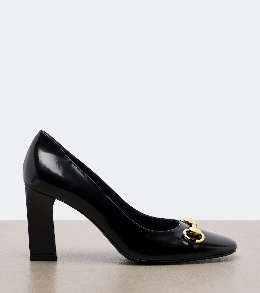 Gucci Signora Horsebit leather pumps - Black Mid Heel Pumps