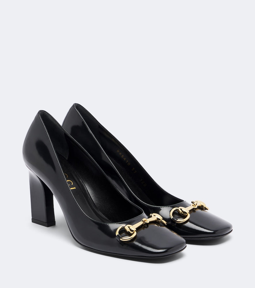 Gucci Signora Horsebit leather pumps - Black Mid Heel Pumps