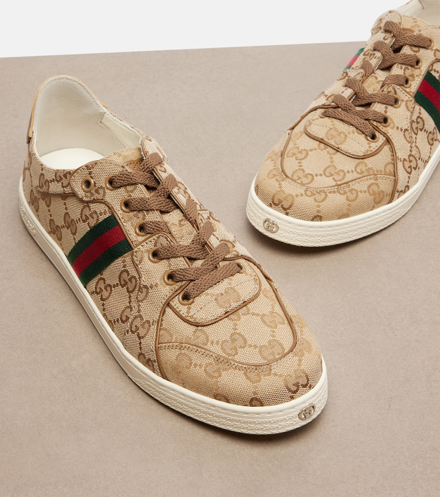 Beige Gucci Stretch GG canvas low-top sneakers - Low-Top Sneakers