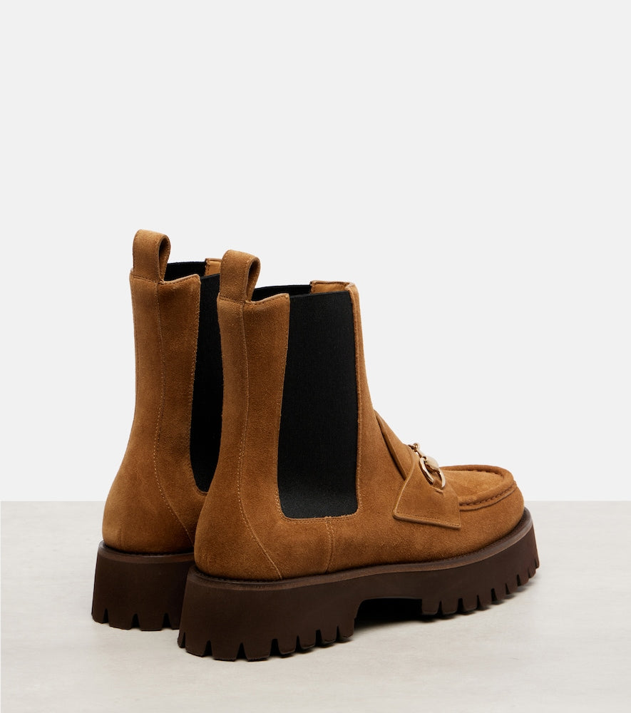 Gucci Sylke suede Chelsea boots - Brown Flat Boots