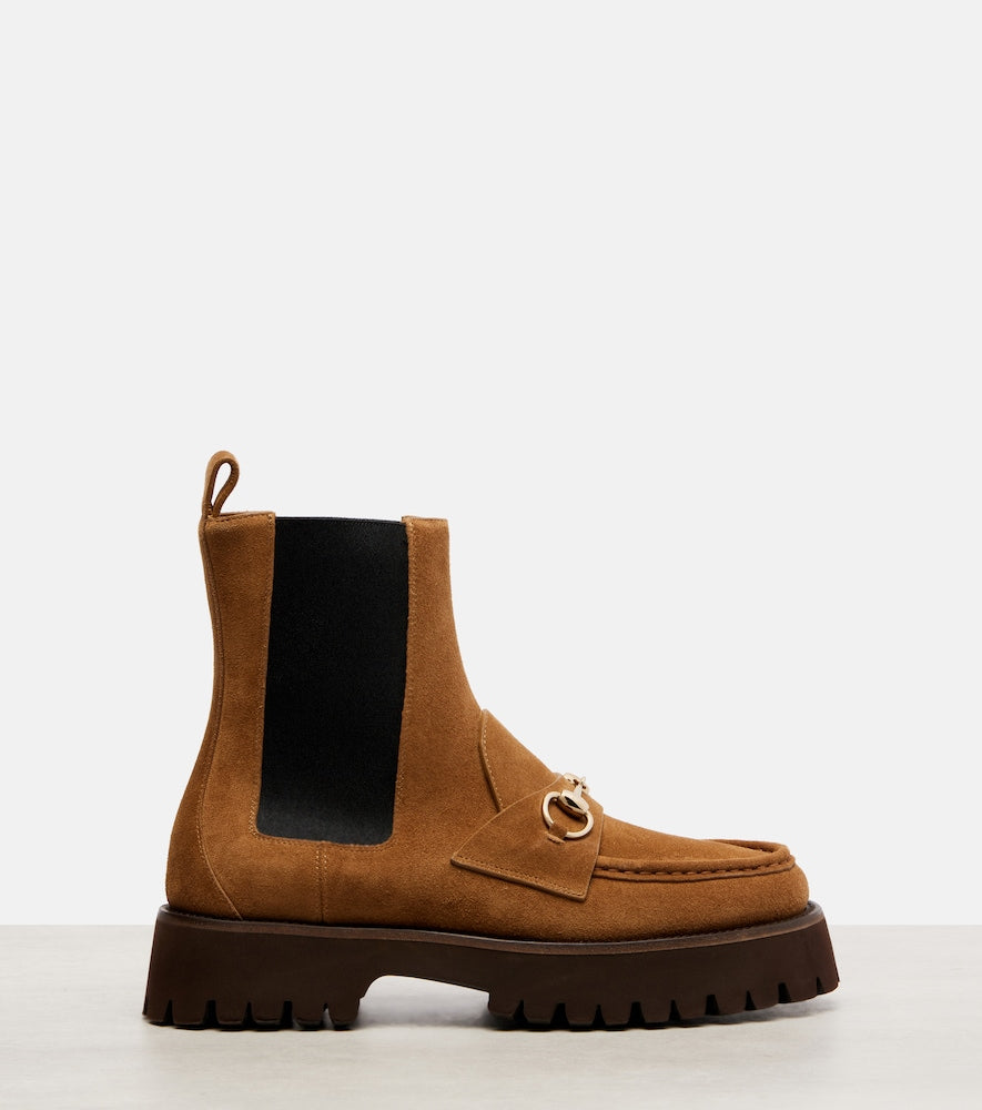 Gucci Sylke suede Chelsea boots - Brown Flat Boots