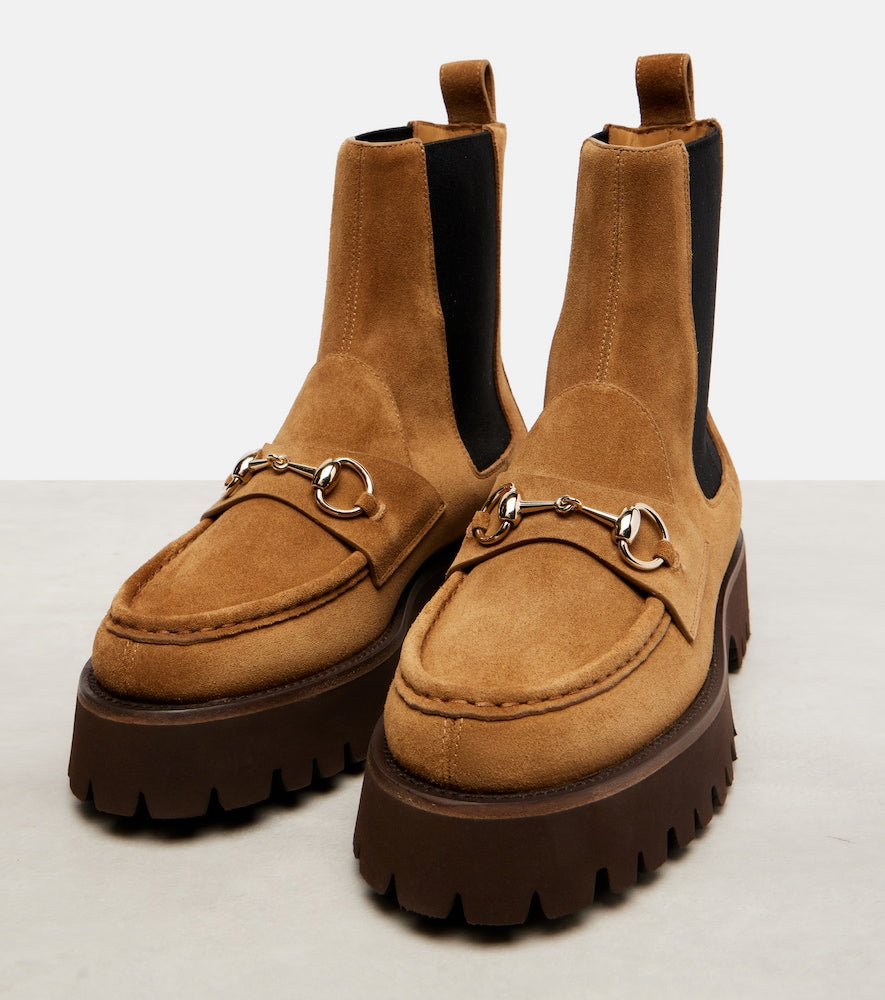 Gucci Sylke suede Chelsea boots - Brown Flat Boots