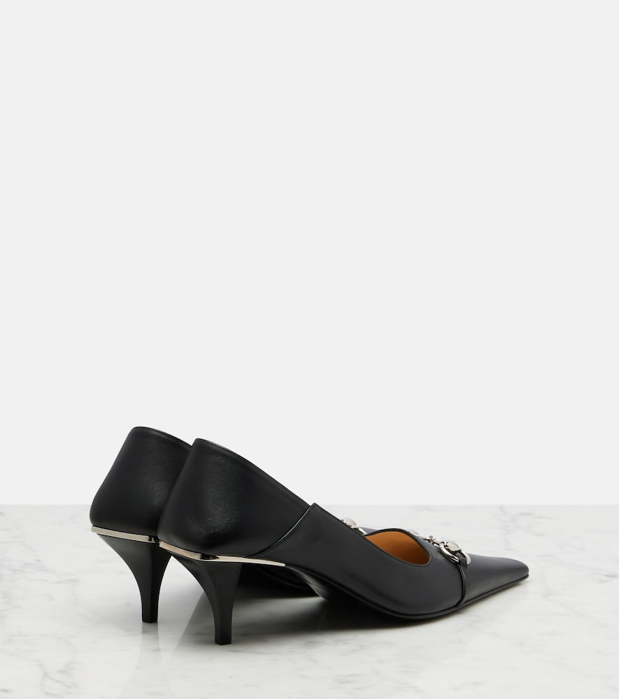 Black Gucci Vittoria Horsebit leather pumps - Mid Heel Pumps