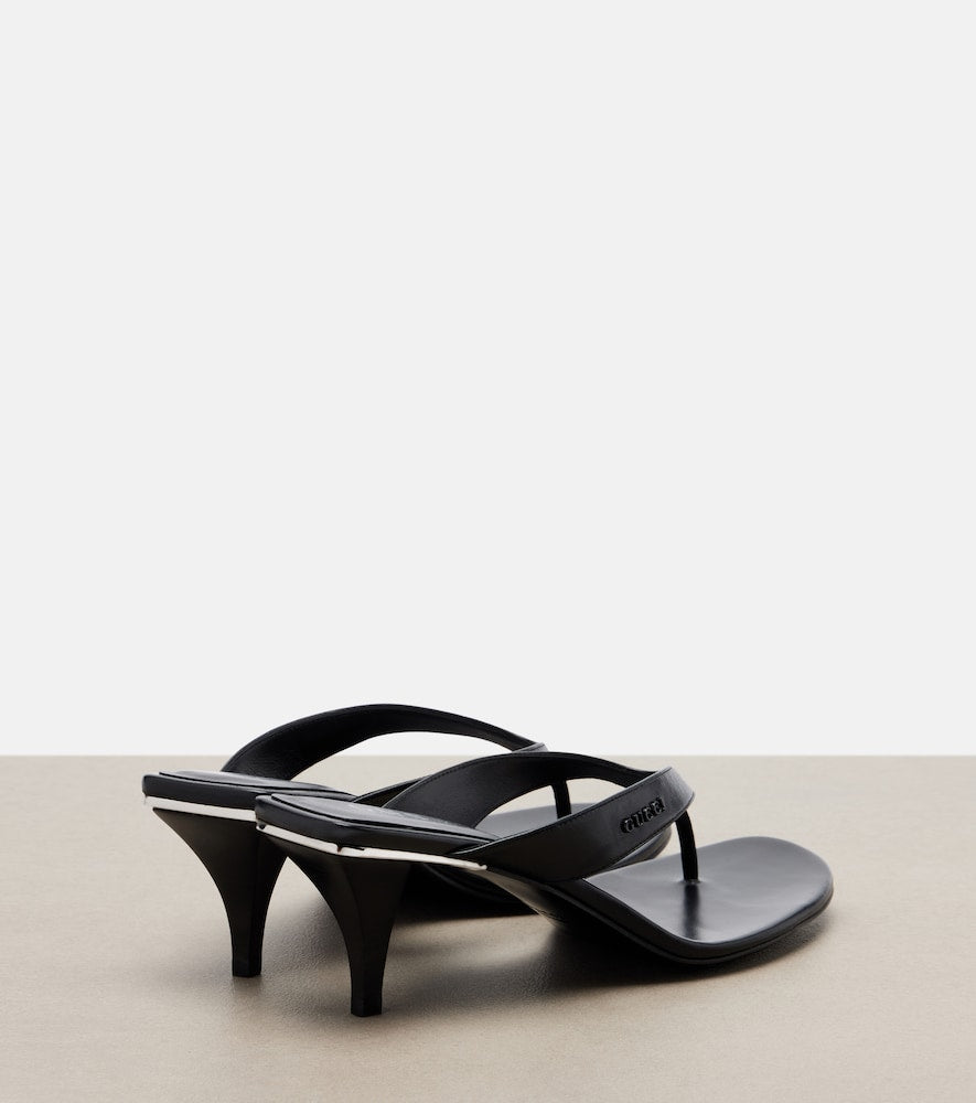 Black Gucci Vittoria leather thong sandals - Heeled Sandals