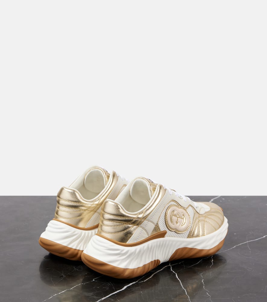 Gucci Wripple metallic leather sneakers