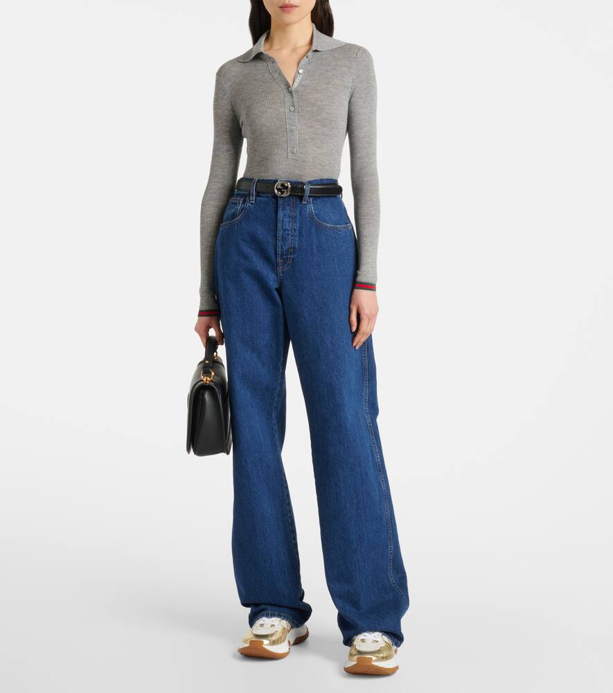 Gucci Wripple metallic leather sneakers