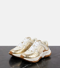 Gucci Wripple metallic leather sneakers