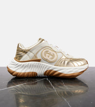 Gucci Wripple metallic leather sneakers