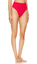 HAIGHT. Ribbed High Leg Bikini Bottom in Red
