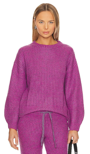 MONROW Wool Sweater in Purple - Pull en laine MONROW en violet - MONROW 紫色羊毛毛衣 - MONROW Wollpullover in Lila - MONROW 울 스웨터 퍼플 색상 - MONROW Maglione in lana in viola