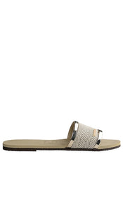 Havaianas You Trancoso Premium Slide in Beige,Metallic Gold