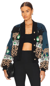Hayley Menzies Bomber Jacket in Navy,Black - Hayley Menzies Blouson aviateur en bleu marine, noir - Hayley Menzies 海军蓝、黑色飞行员夹克 - Hayley Menzies Bomberjacke in Marine, Schwarz - Hayley Menzies 봄버 재킷 네이비, 블랙 색상 - Giubbotto bomber Hayley Menzies in blu marino, nero