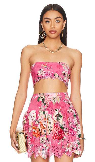 HEMANT AND NANDITA Bandeau in Pink - HEMANT ET NANDITA Bandeau en Rose - HEMANT AND NANDITA 粉色抹胸 - HEMANT UND NANDITA Bandeau in Rosa - HEMANT AND NANDITA 방도 핑크 색상 - Fascia HEMANT E NANDITA in rosa