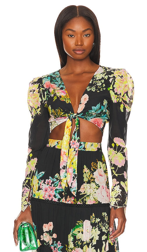 HEMANT AND NANDITA Crop Top in Black - HEMANT ET NANDITA Haut court en noir - HEMANT AND NANDITA 黑色短款上衣 - HEMANT AND NANDITA Crop Top in Schwarz - HEMANT AND NANDITA 크롭 탑 - Top corto HEMANT E NANDITA in nero