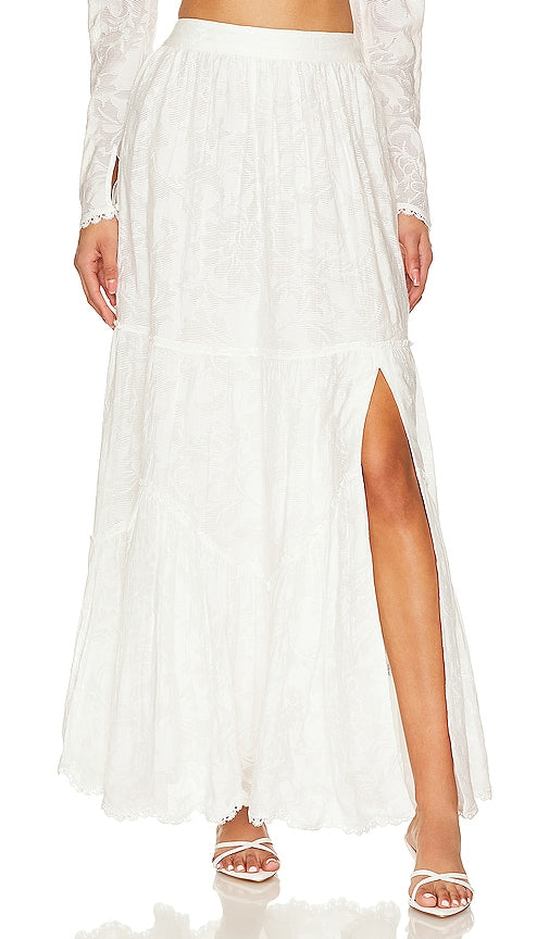 HEMANT AND NANDITA Ilara Maxi Skirt in White - HEMANT AND NANDITA Jupe longue Ilara en blanc - HeMANT AND NANDITA Ilara 白色长裙 - HEMANT UND NANDITA Ilara Maxirock in Weiß - HEMANT AND NANDITA 일라라 맥시 스커트 - Gonna lunga Ilara HEMANT E NANDITA in bianco