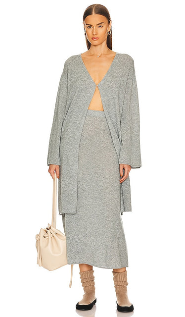Helsa Einer Cashmere Cardigan in Grey - Cardigan en cachemire Helsa Einer en gris - Helsa Einer 灰色羊绒开衫 - Helsa Einer Kaschmir-Cardigan in Grau - Helsa Einer 캐시미어 카디건그레이 색상 - Cardigan in cashmere Helsa Einer in grigio