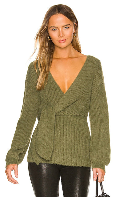 House of Harlow 1960 x REVOLVE Khalida Wrap Sweater in Olive - House of Harlow 1960 x REVOLVE Pull Khalida en Olive - House of Harlow 1960 x REVOLVE Khalida 橄榄色裹身毛衣 - House of Harlow 1960 x REVOLVE Khalida Wickelpullover in Oliv - House of Harlow 1960 x REVOLVE Khalida 랩 스웨터 in 올리브 - House of Harlow 1960 x REVOLVE Khalida Wrap Sweater in verde oliva