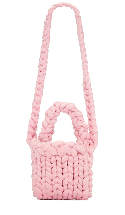 Hope Macaulay Colossal Knit Crossbody Bag in Pink