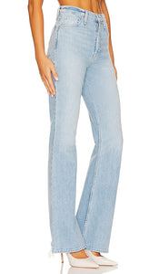 Hudson Jeans Faye Ultra High Rise Flare in Denim-Light