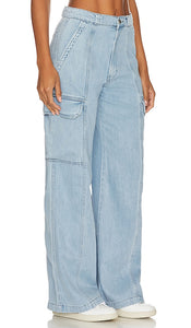 Hudson Jeans High Rise Wide Leg Cargo in Blue