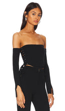 h:ours Lydia Longsleeve Knit Corset in Black