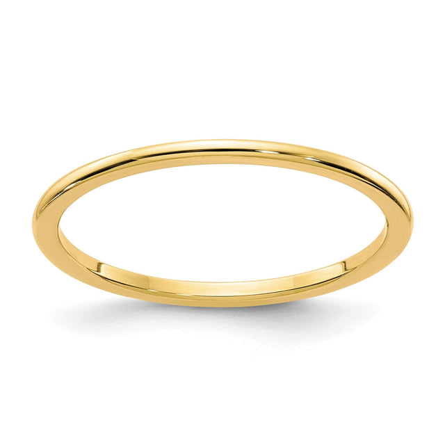 Half Rounded Yellow Gold 1.2mm Band - Embrace Collection - Size 6