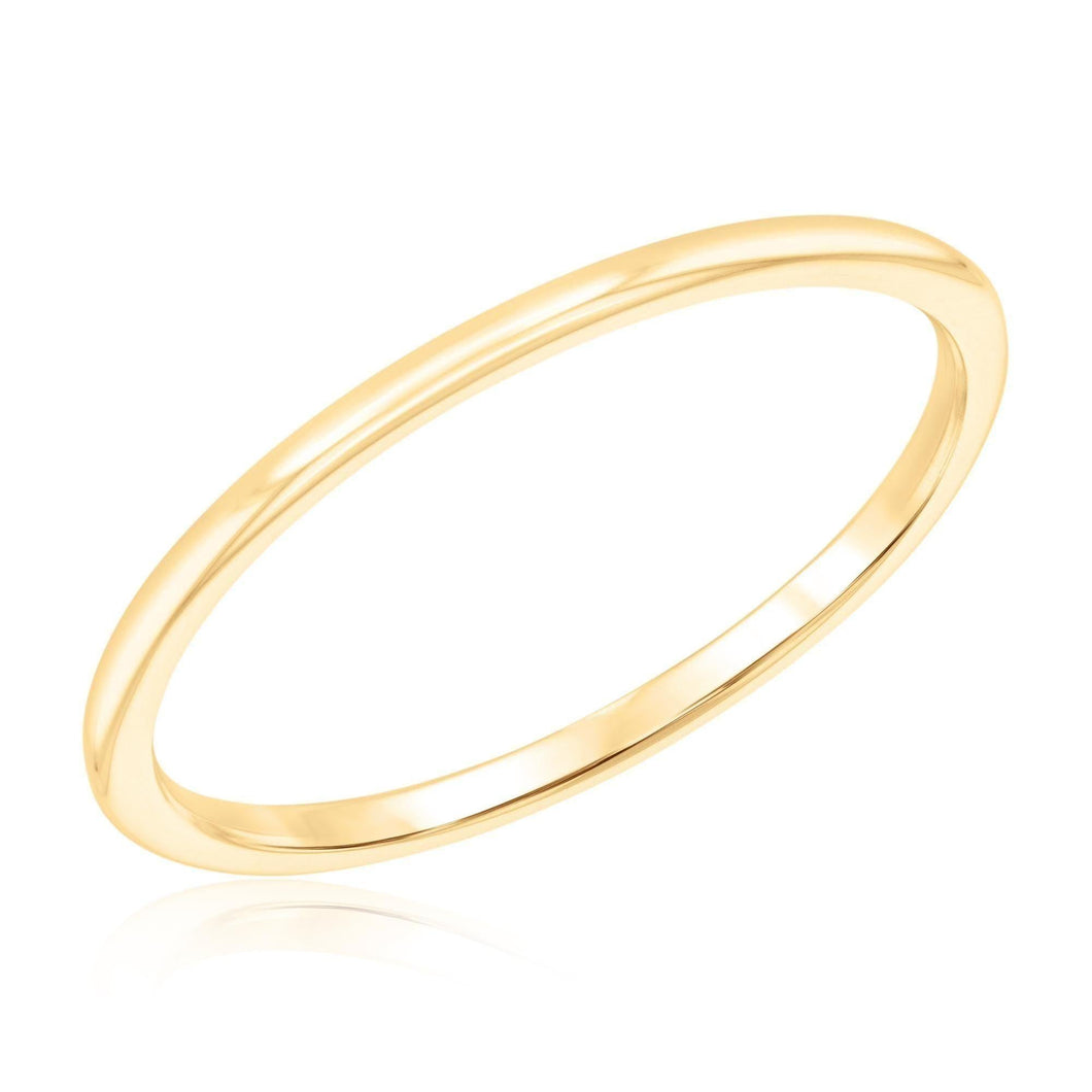 Half Rounded Yellow Gold 1.2mm Band - Embrace Collection - Size 7.5