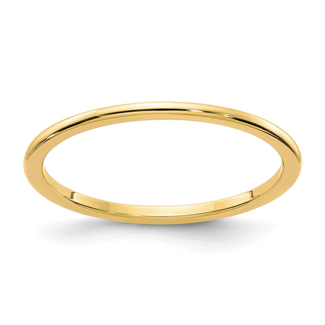 Half Rounded Yellow Gold 1.2mm Band - Embrace Collection - Size 8
