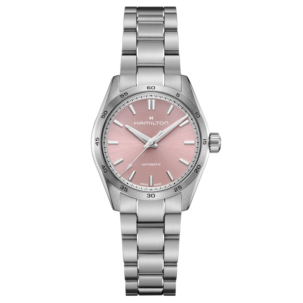 Hamilton Jazzmaster Performer Auto Pink Dial Stainless Steel Bracelet Watch 34mm - H36105171