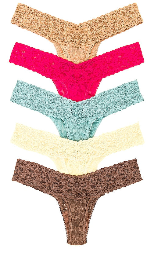 Hanky Panky Five Low Rise Thongs in Fuchsia