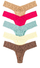 Hanky Panky Five Low Rise Thongs in Fuchsia