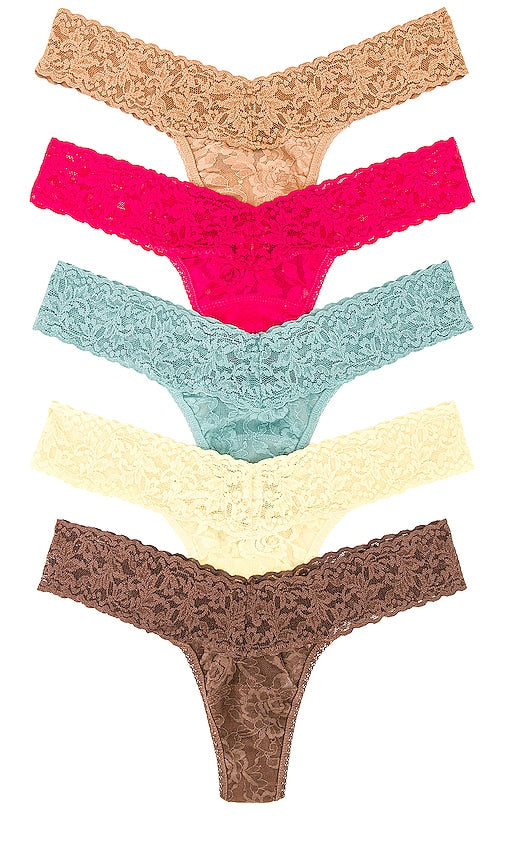 Hanky Panky Five Low Rise Thongs in Fuchsia - Hanky ​​Panky Five - Tongs taille basse fuchsia - Hanky Panky 紫红色五件低腰丁字裤 - Hanky ​​Panky Five Low Rise Tangas in Fuchsia - Hanky ​​Panky Five 로우라이즈 끈 팬티 - Hanky ​​Panky Five perizoma a vita bassa in fucsia