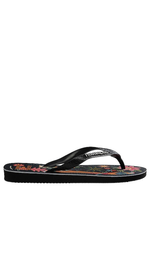 Havaianas Farm Rio Black Parrots Sandal in Black