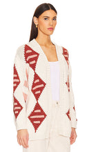 Hayley Menzies Intarsia Long Cardigan in Ivory