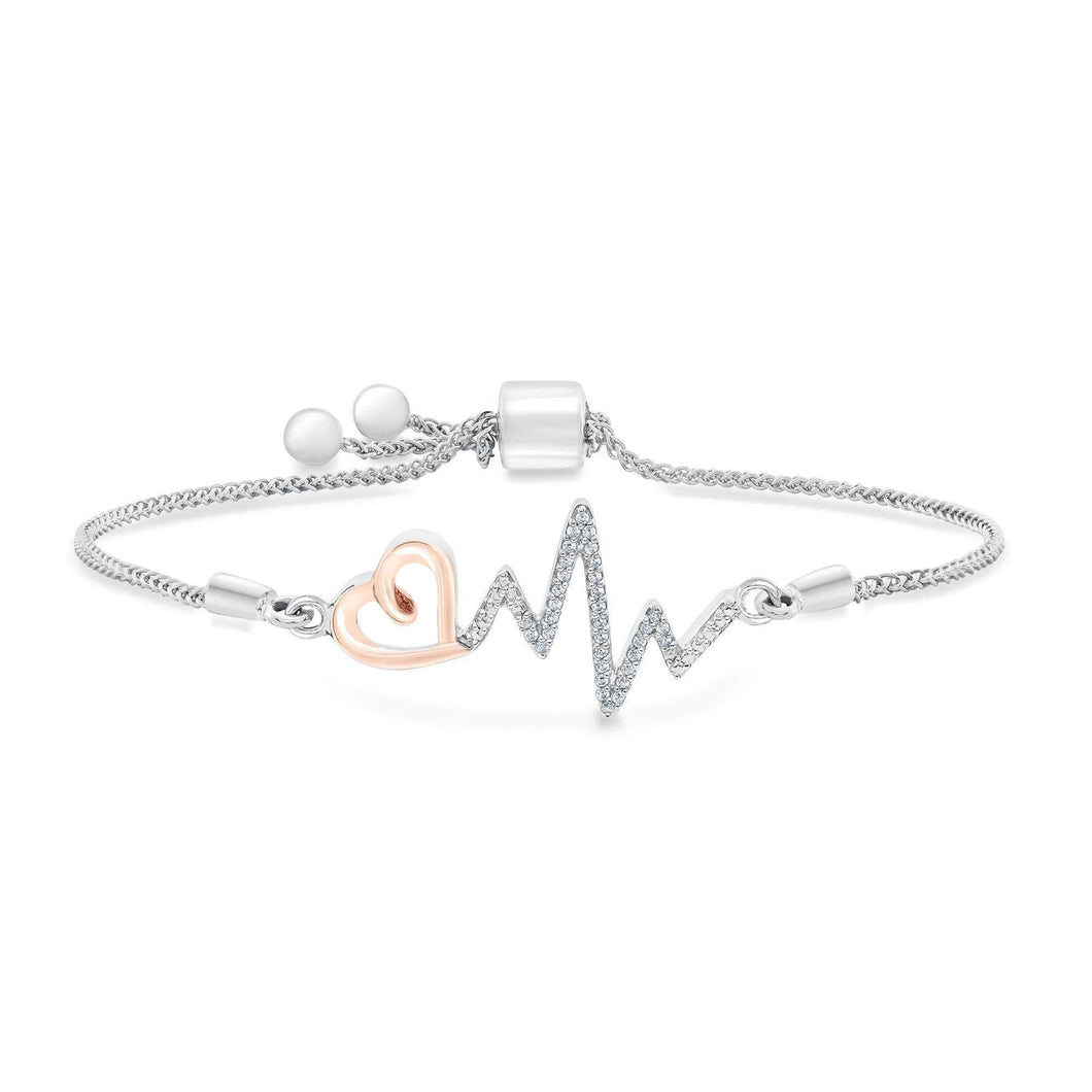 Heartbeat Diamond Bolo Bracelet 1/10ctw