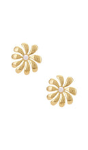 Heaven Mayhem Floral Earrings in Metallic Gold
