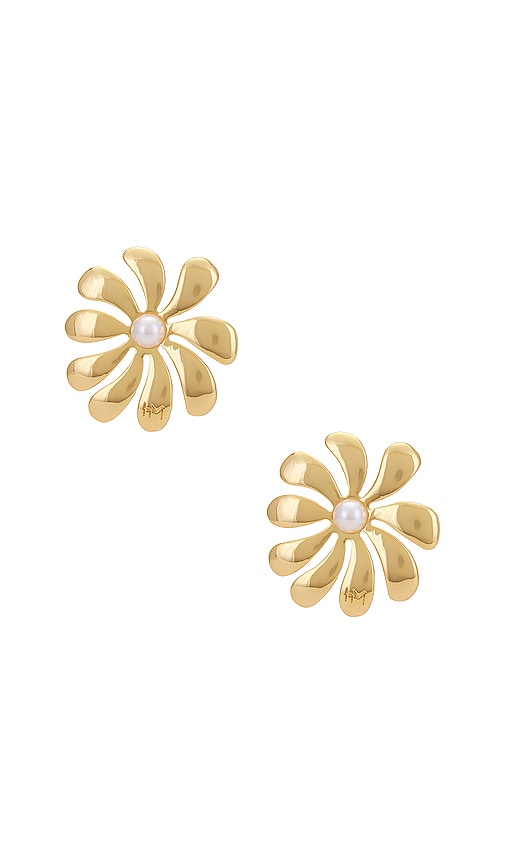 Heaven Mayhem Floral Earrings in Metallic Gold