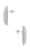 Heaven Mayhem Lined Earrings in Metallic Silver