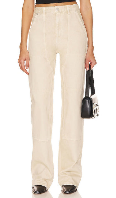 Helmut Lang Carpenter Wide Leg in Cream - Helmut Lang Carpenter jambe large en crème - Helmut Lang Carpenter 奶油色阔腿裤 - Helmut Lang Carpenter Wide Leg in Creme - Helmut Lang Carpenter 와이드 레그 크림 색상 - Helmut Lang Carpenter gamba larga in crema