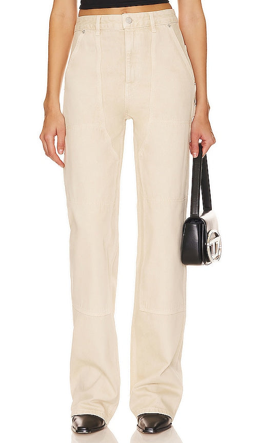 Helmut Lang Carpenter Wide Leg in Cream - Helmut Lang Carpenter jambe large en crème - Helmut Lang Carpenter 奶油色阔腿裤 - Helmut Lang Carpenter Wide Leg in Creme - Helmut Lang Carpenter 와이드 레그 크림 색상 - Helmut Lang Carpenter gamba larga in crema