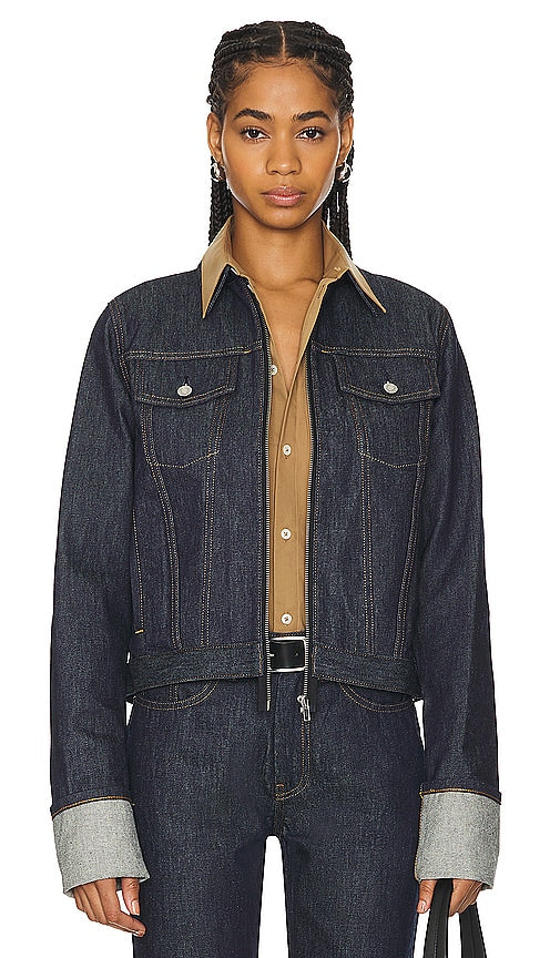 Helmut Lang Cuff Zip Trucker Jacket in Blue - Helmut Lang - Veste camionneur zippée à revers - Bleu - Helmut Lang 蓝色袖口拉链卡车司机夹克 - Helmut Lang Trucker-Jacke mit Bündchen und Reißverschluss in Blau - Helmut Lang 커프 지퍼 트러커 재킷블루 색상 - Giacca trucker con zip e risvolto Helmut Lang in blu
