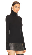 Helmut Lang Rib Turtleneck Tee in Black