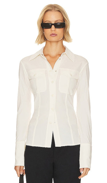 Helmut Lang Shirt in Ivory - Chemise Helmut Lang en ivoire - Helmut Lang 象牙色衬衫 - Helmut Lang Hemd in Elfenbein - Helmut Lang 셔츠 아이보리 색상 - Camicia Helmut Lang in avorio