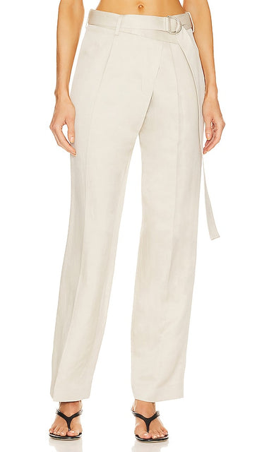 Helmut Lang Wrap Pant in Cream - Pantalon portefeuille Helmut Lang en crème - Helmut Lang 奶油色裹身裤 - Helmut Lang Wickelhose in Creme - Helmut Lang 랩 팬츠 - Pantaloni a portafoglio Helmut Lang color crema