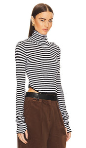 Helsa Alva Turtleneck in Black,White
