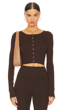 Helsa Ediva Cardigan in Chocolate - Cardigan Helsa Ediva en chocolat - Helsa Ediva 巧克力色开衫 - Helsa Ediva Cardigan in Schokolade - Helsa Ediva 카디건 초콜릿 색상 - Cardigan Helsa Ediva color cioccolato