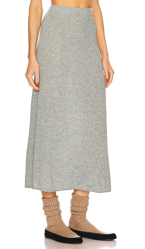Helsa Einer Cashmere Midi Skirt in Grey