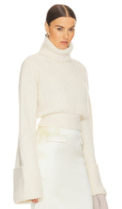 Helsa Esti Turtleneck Sweater in Ivory